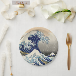 Great Wave Kanagawa Japanese Painting Paper Plate