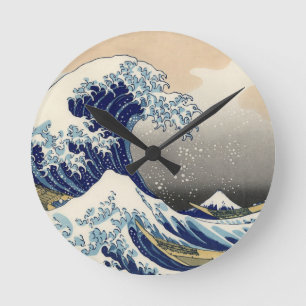 Great Wave Kanagawa Japanese Painting Round Clock