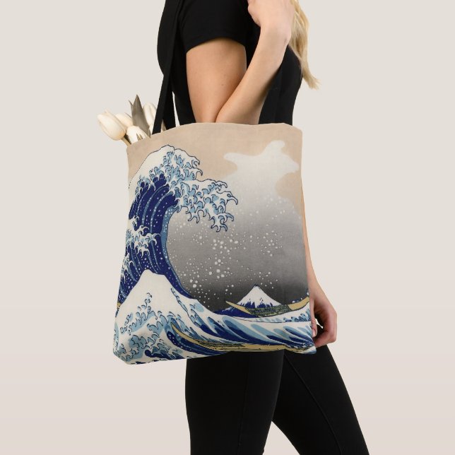 Great Wave Kanagawa Japanese Painting Tote Bag (Close Up)