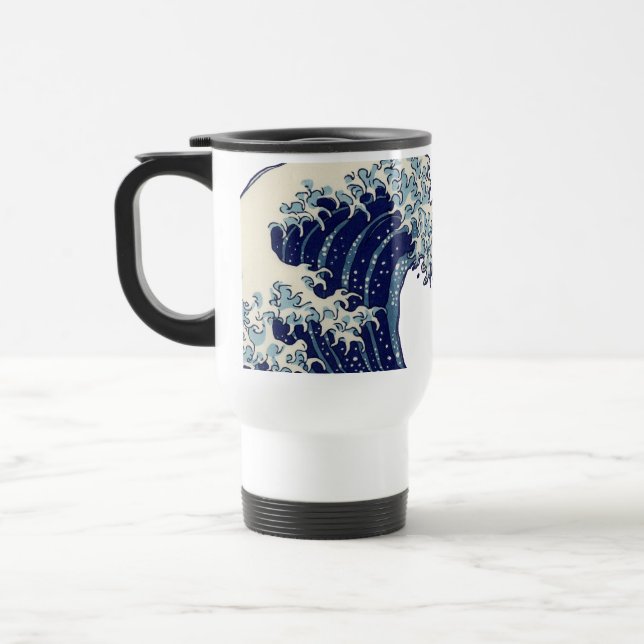 Great Wave Kanagawa Japanese Painting Travel Mug (Left)