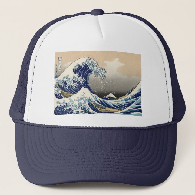 Great Wave Kanagawa Japanese Painting Trucker Hat (Front)