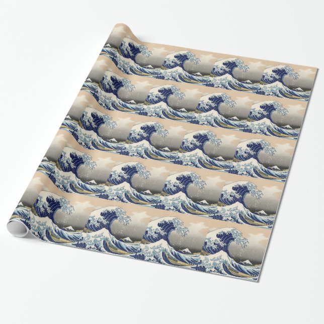 Great Wave Kanagawa Japanese Painting Wrapping Paper (Unrolled)