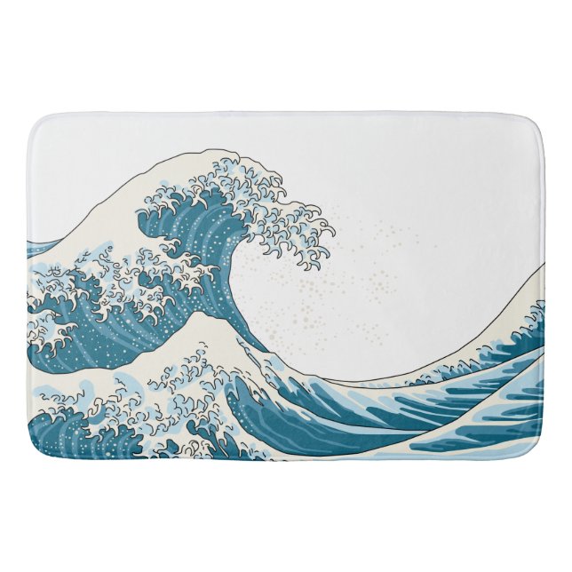 Great wave - light blue bathmat (Front)