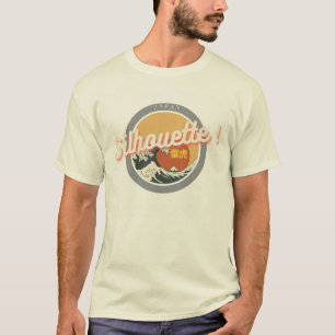 Great Wave & Neon Kanji – Retro Japanese Fuji Des2 T-Shirt