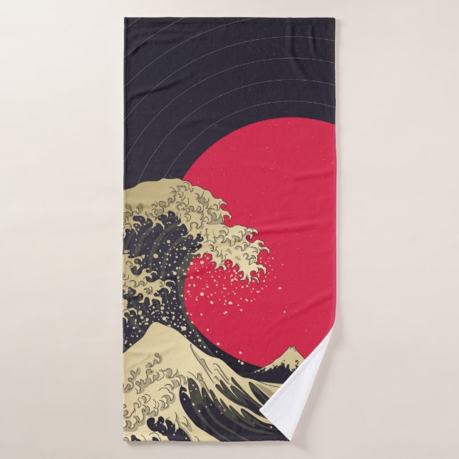 "Great Wave of kanagawa". Hokusai, Japanese wave i Bath Towel (Bath Towel)