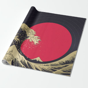 "Great Wave of kanagawa". Hokusai, Japanese wave i Wrapping Paper