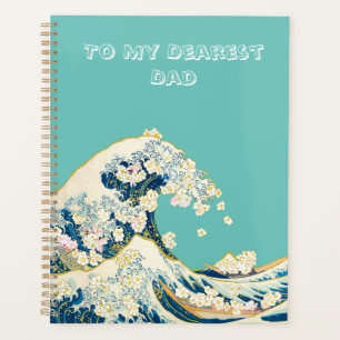Great wave of spring flowers turquoise planner