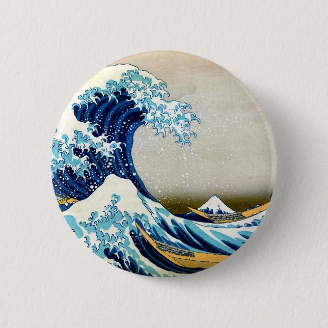 Great Wave off Kanagawa 6 Cm Round Badge (Front)