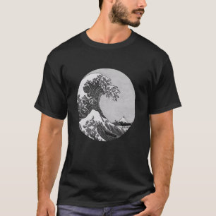 Great Wave Off Kanagawa, Art from Black and White T-Shirt