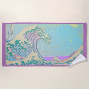 Great Wave off Kanagawa Beach Towel Pastel Colors