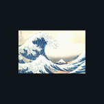 Great Wave off Kanagawa by Hokusai circa 1831 Canvas Print<br><div class="desc">Great Wave off Kanagawa by Hokusai circa 1831 ... 35.59 x 22.94 x 1.5 inches ... Prussian Blue. One of 36 views of Mount Fuji, Japan. Painting wraps around canvas so some work is on the ends here. If you prefer the entire painting to show on the front look for...</div>