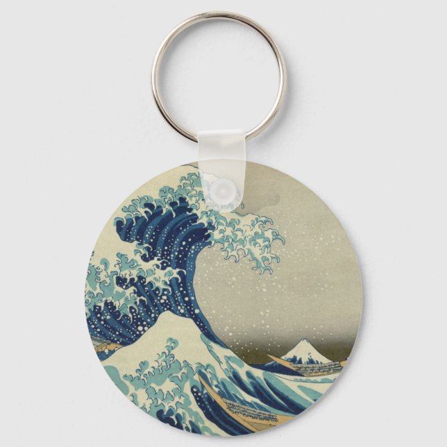 "Great Wave off Kanagawa" by Hokusai Key Ring (Front)