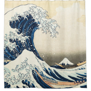 Great Wave Off Kanagawa by Hokusai Shower Curtain