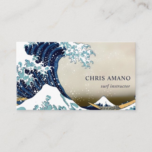 Great Wave off Kanagawa by Hokusai Surfer Business Card (Front)