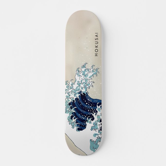 Great Wave off Kanagawa Custom Text Skateboard (Front)
