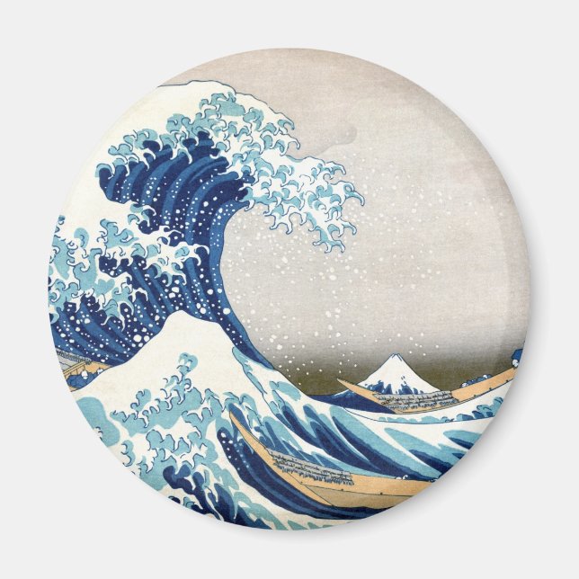 Great Wave Off Kanagawa Hokusai Fine Art Magnet (Front)