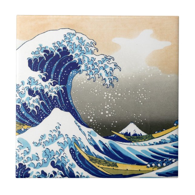 Great Wave off Kanagawa ~ Hokusai Tile (Front)