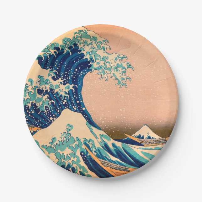 Great Wave off Kanagawa & Japanese Art /Japan Paper Plate (Front)