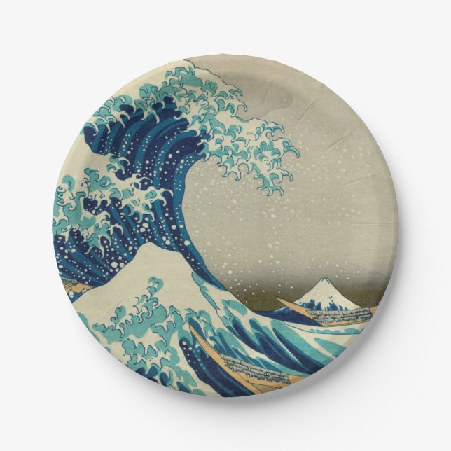 Great Wave off Kanagawa & Japanese Art /Japan Paper Plate (Front)