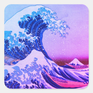 Great Wave off Kanagawa & Japanese Art /Japan Square Sticker
