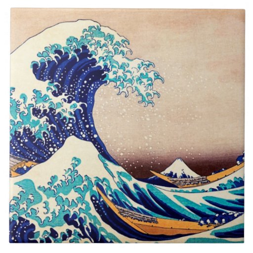 Image of Great Wave Off Kanagawa Japanese Vintage Fine Art Tile