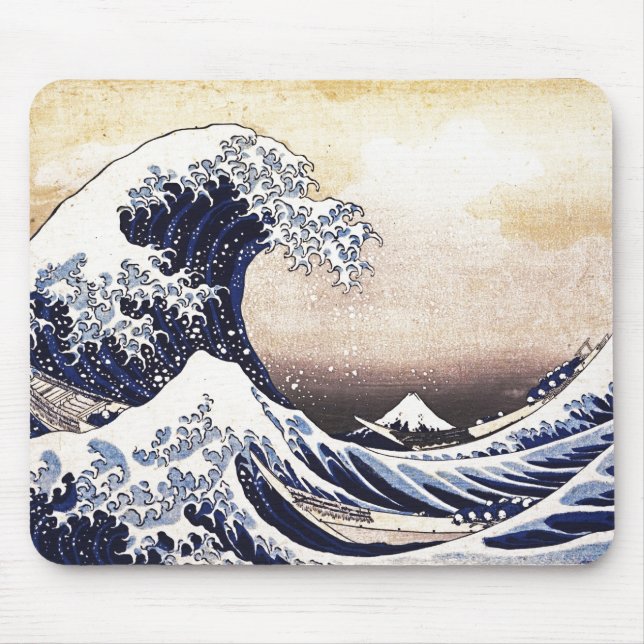 Great Wave Off Kanagawa Japanese Woodblock Print Mouse Mat (Front)