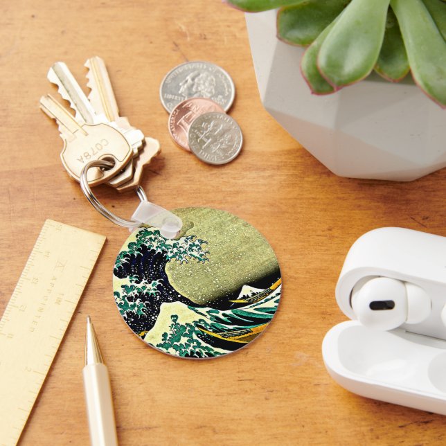 Great Wave off Kanagawa - Katsushika Hokusai, Key Ring (Desk)