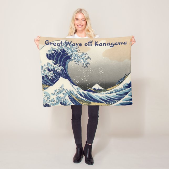 Great Wave off Kanagawa & Mount Fuji Japan Sea Fleece Blanket (In Situ)