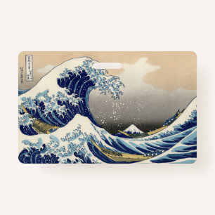 Great Wave off Kanagawa & Mount Fuji Japan Sea ID Badge