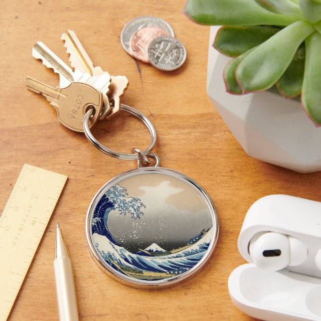 Great Wave off Kanagawa & Mount Fuji Japan Sea Key Ring (Desk)