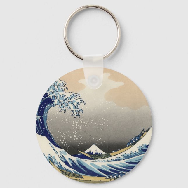 Great Wave off Kanagawa & Mount Fuji Japan Sea Key Ring (Front)