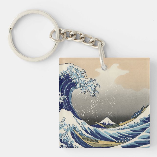 Great Wave off Kanagawa & Mount Fuji Japan Sea Key Ring (Front)