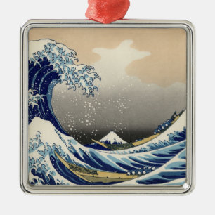 Great Wave off Kanagawa & Mount Fuji Japan Sea Metal Tree Decoration