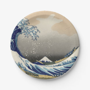 Great Wave off Kanagawa & Mount Fuji Japan Sea Paper Plate