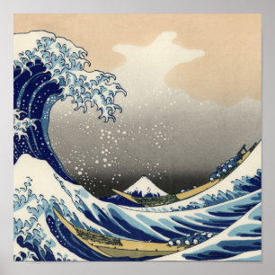 Great Wave off Kanagawa & Mount Fuji Japan Sea Poster