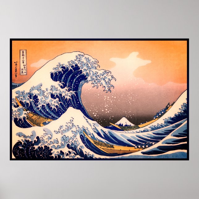 Great Wave off Kanagawa & Mount Fuji Japan Sea Poster (Front)