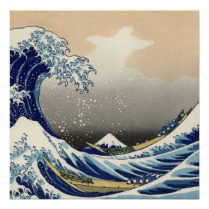 Great Wave off Kanagawa & Mount Fuji Japan Sea Poster