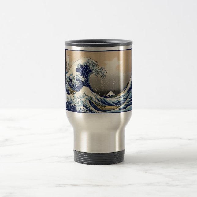 Great Wave off Kanagawa & Mount Fuji Japan Sea Travel Mug (Center)