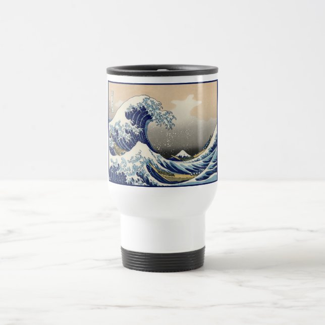 Great Wave off Kanagawa & Mount Fuji Japan Sea Travel Mug (Center)