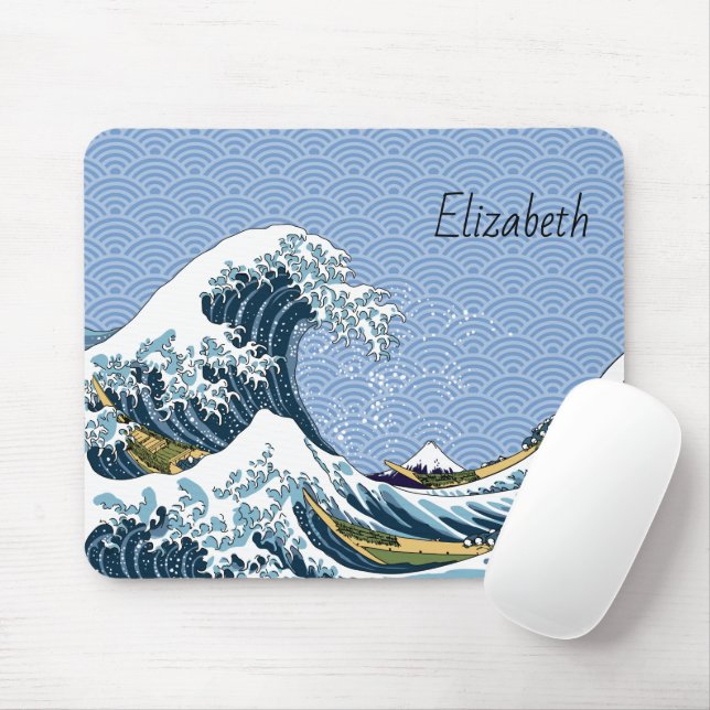 Great Wave off Kanagawa Personalised Mouse Mat (With Mouse)