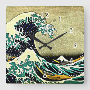 Great Wave off Kanagawa Square Wall Clock