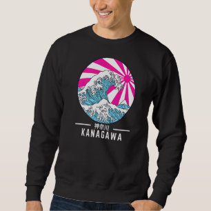 Great Wave Off Kanagawa Vaporwave Glitch Aesthetic Sweatshirt
