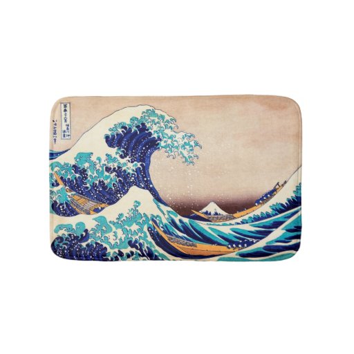 Image of Great Wave Off Kanagawa Vintage Japanese Print Art Bath Mat