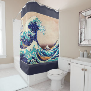 Great Wave Off Kanagawa Vintage Japanese Print Art Shower Curtain