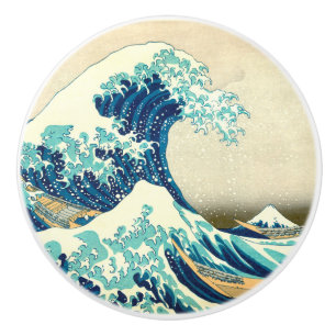 Great Wave off Kangawa by Hokusai Ceramic Knob