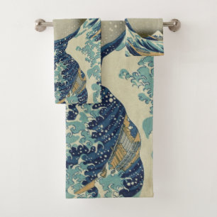 Great Wave Off the Coast of Kanagawa by Hokusai Bath Towel Set