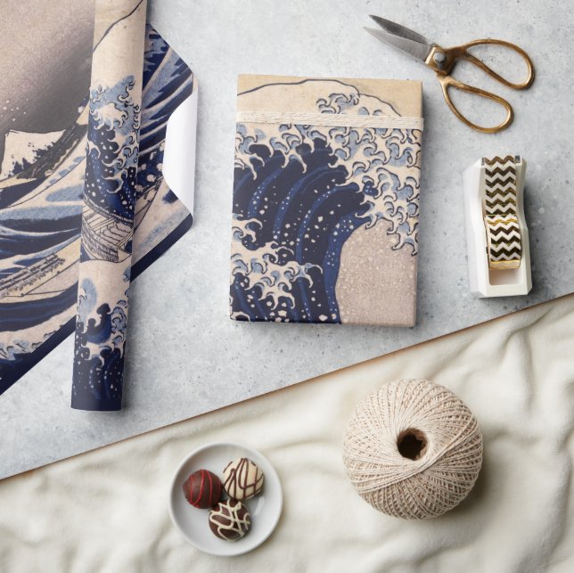 Great Wave Off the Coast of Kanagawa by Hokusai Wrapping Paper (Crafts)