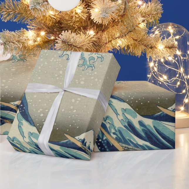 Great Wave Off the Coast of Kanagawa by Hokusai Wrapping Paper (Holidays)
