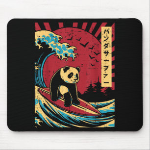 Great Wave Panda Surfing Meme Japanese Art Men Wom Mouse Mat