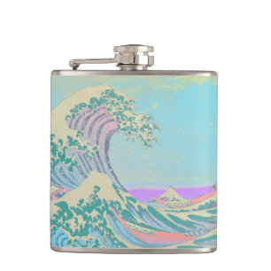 Great Wave Pastel Hip Flask